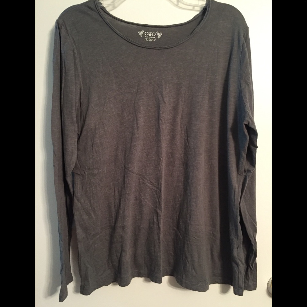 Cato long sleeved shirt top gray 2x 18/20
